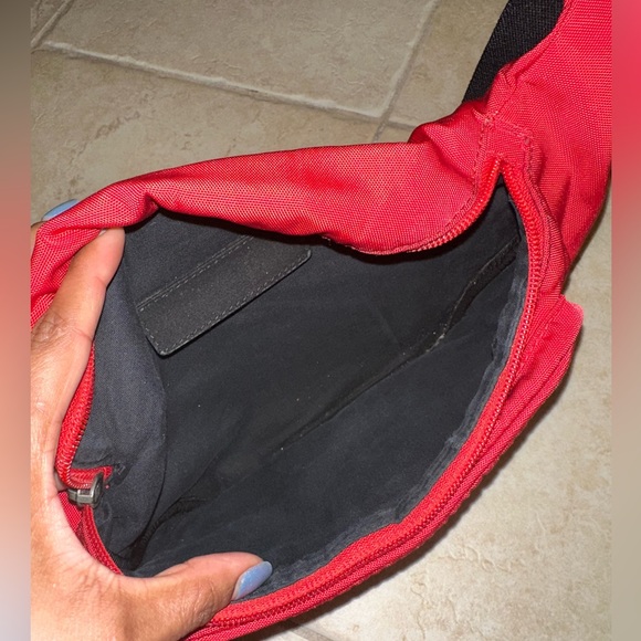 BALENCIAGA DEMNA red logo dual pocket nylon black waist belt crossbody bag - Picture 11 of 16